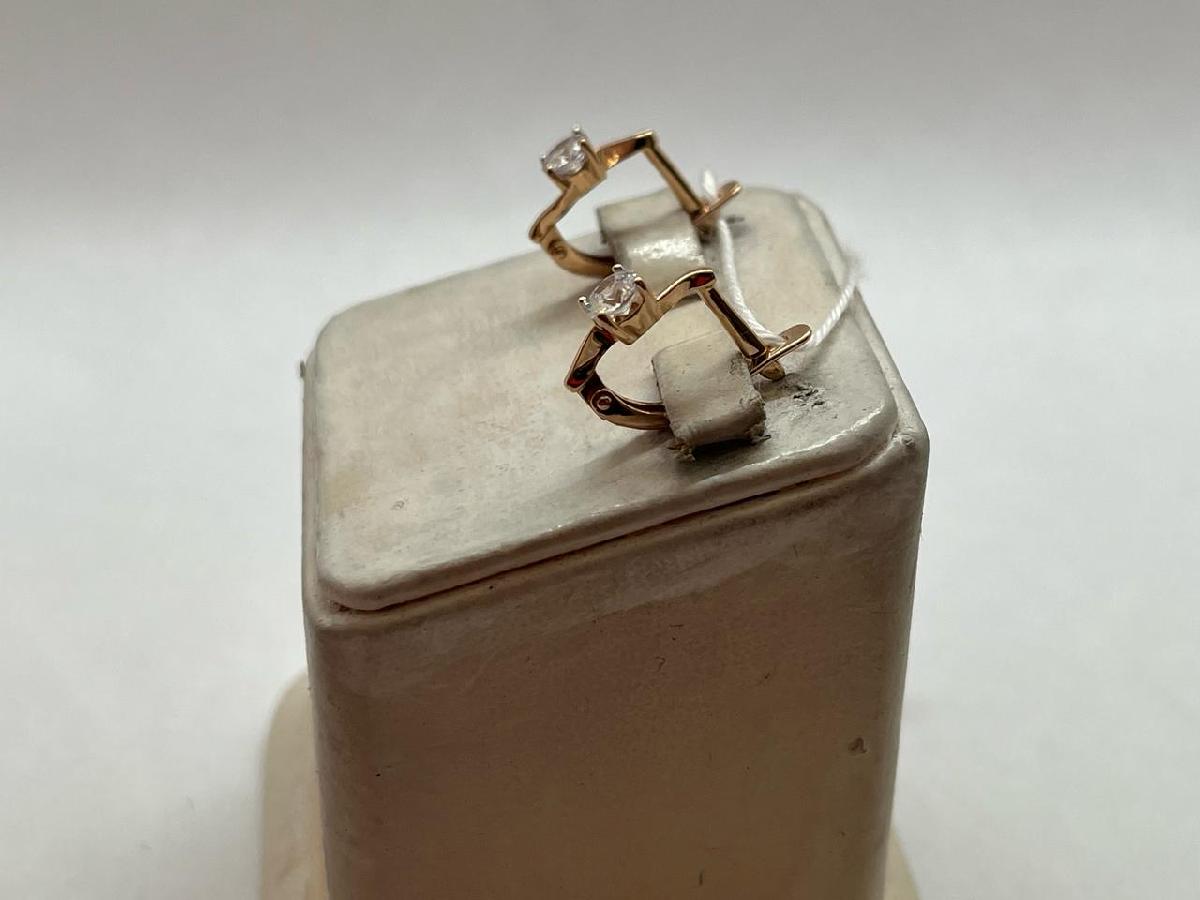 СКМ585 СЕРЬГИ С КАМНЕМ (Au 585)