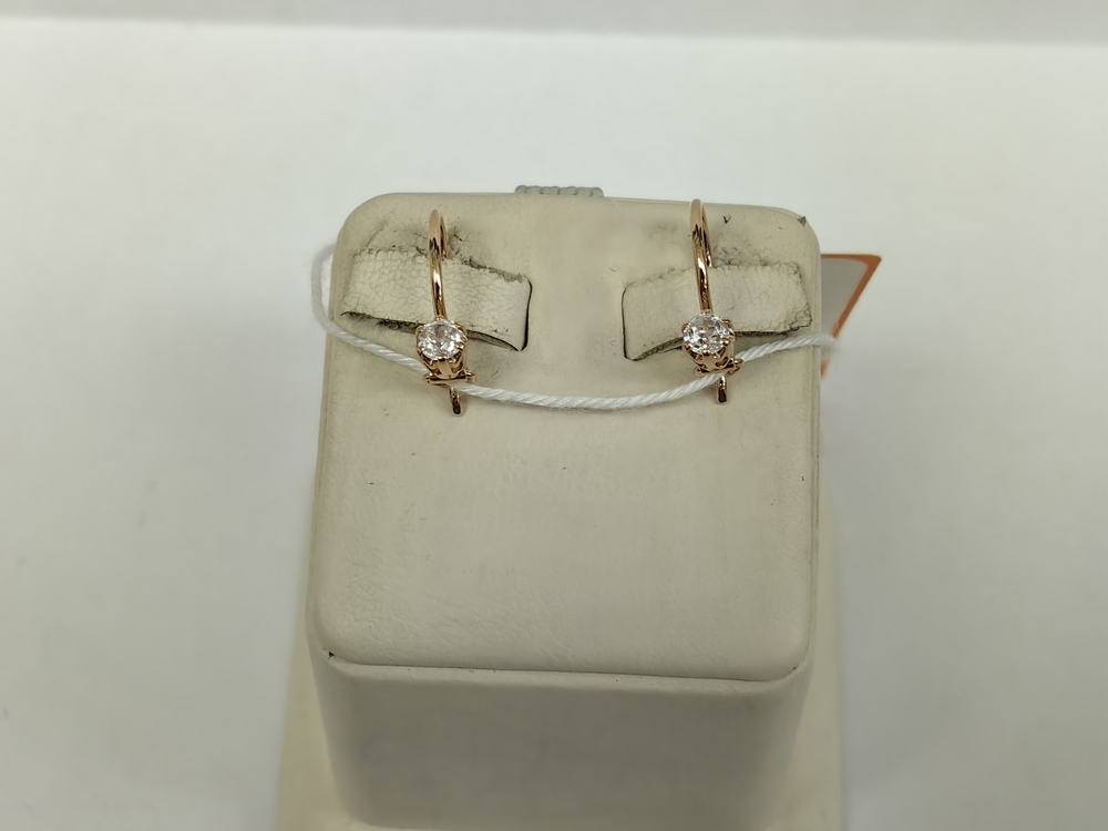 СКМ585 СЕРЬГИ С КАМНЕМ (Au 585)