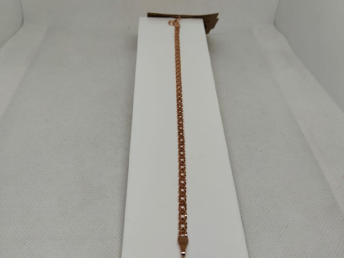 611106022 БРАСЛЕТ ПУСТОТЕЛЫЙ Ромб двойной (Au 585)