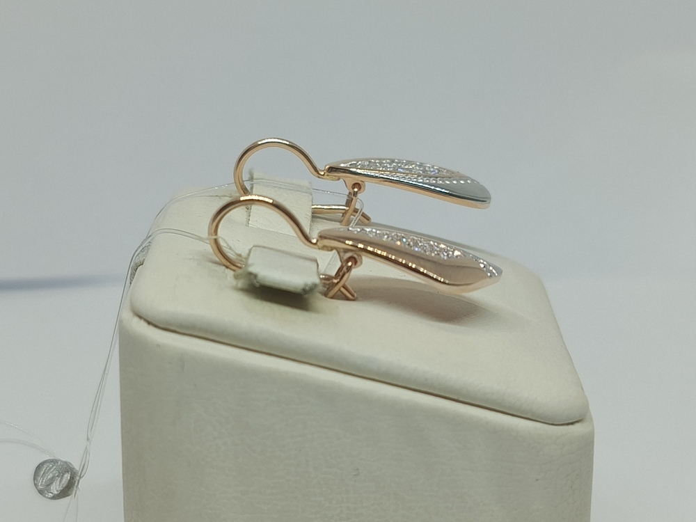 СЕРЬГИ ПЕТЕЛЬКА с камнями (Au 585)