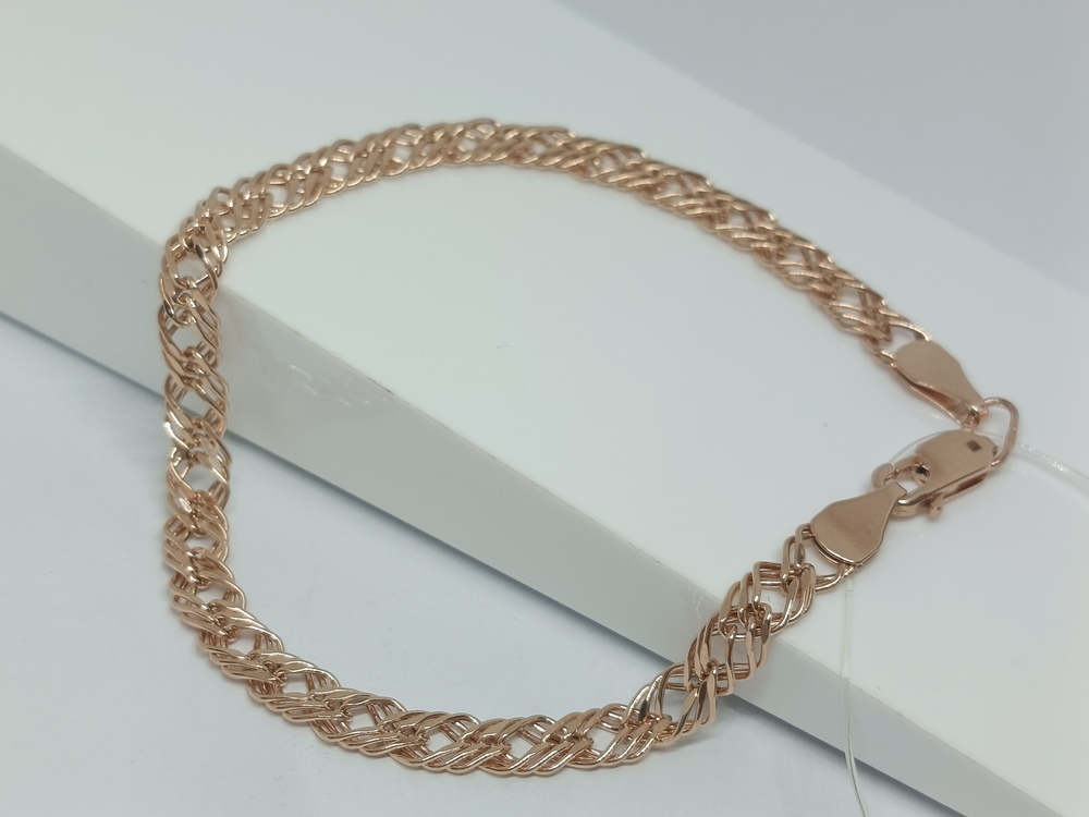 615506024 БРАСЛЕТ ПУСТОТЕЛЫЙ Ромб тройной (Au 585)