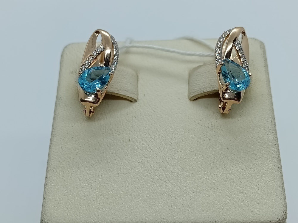 СКМИ585 СЕРЬГИ С КАМНЯМИ (Au 585)