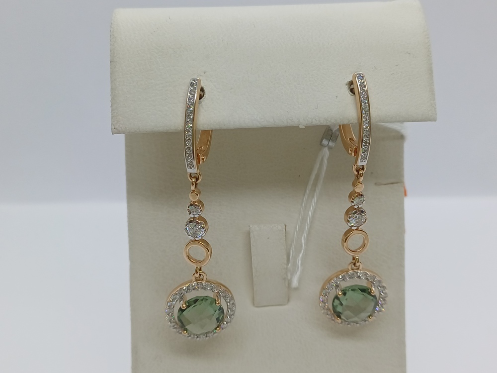 СКМИ585 СЕРЬГИ С КАМНЯМИ (Au 585)