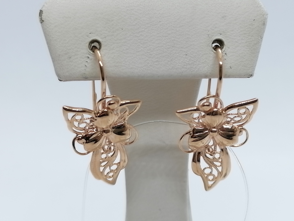 20211 СЕРЬГИ ПЕТЕЛЬКА без камня (Au 585)