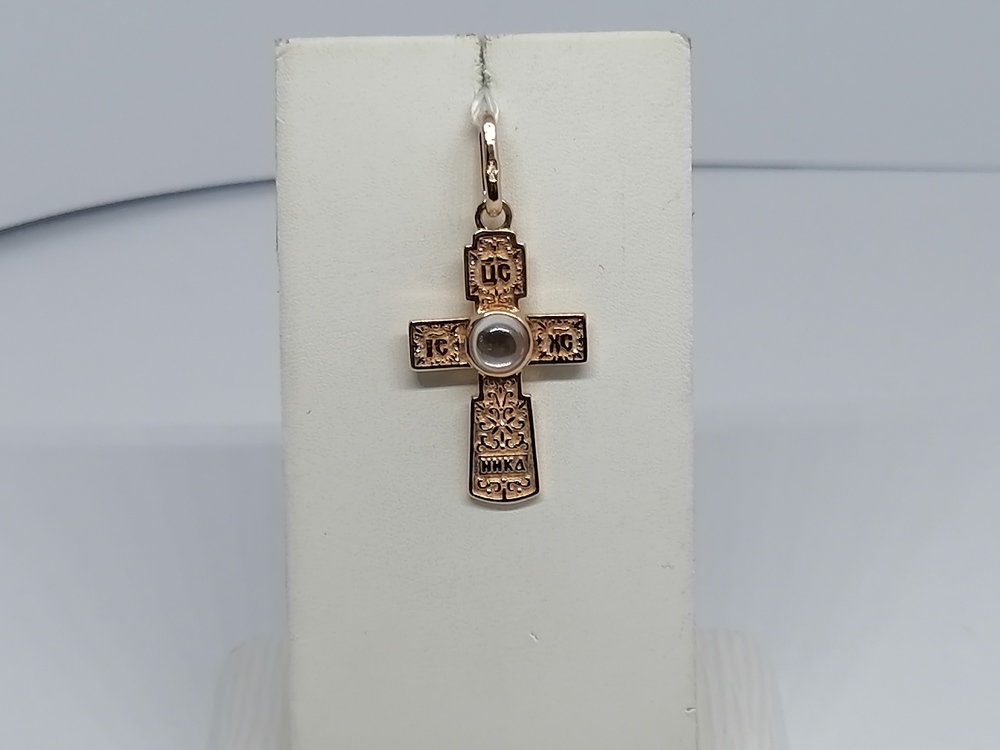 ПОДККИ585 ПОДВЕСКА КРЕСТ С КАМНЕМ (Au 585) ПОДККИ585 ПОДВЕСКА КРЕСТ С КАМНЕМ (Au 585)