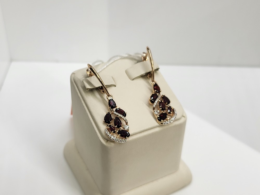 СКМИ585 СЕРЬГИ С КАМНЯМИ (Au 585)