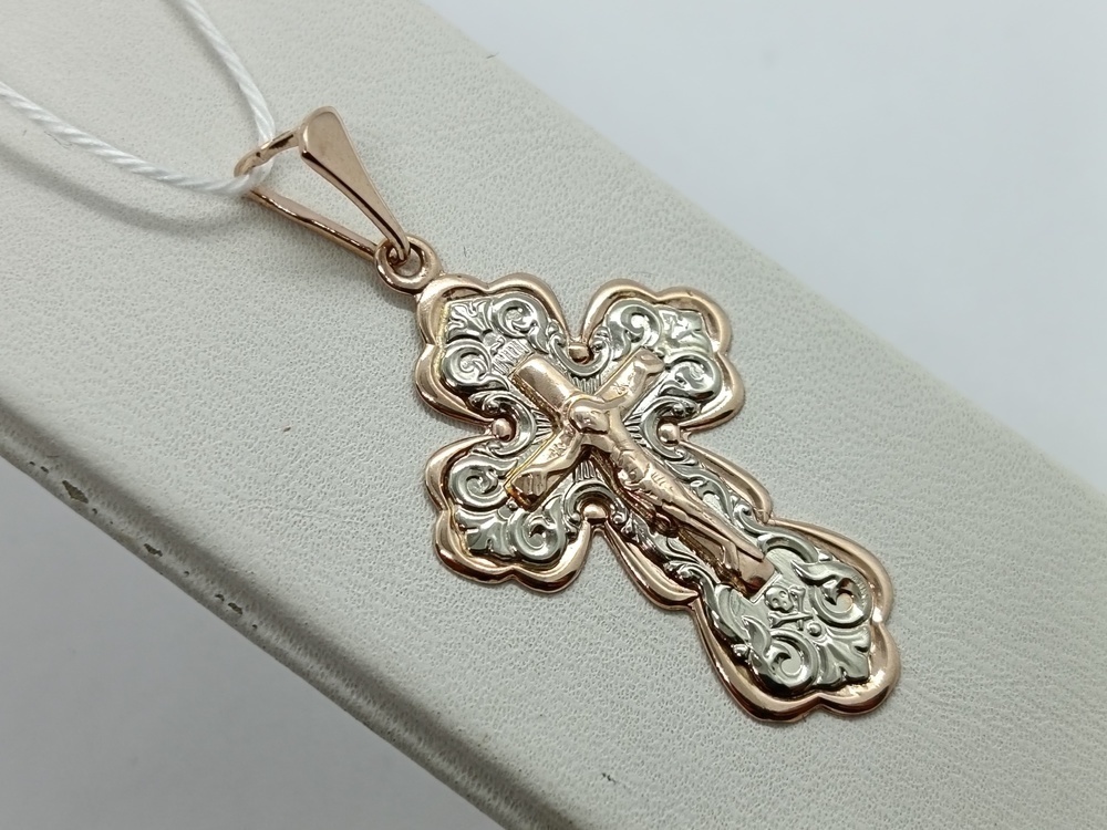 ПОДВЕСКА КРЕСТ БЕЗ КАМНЯ (Au 585)