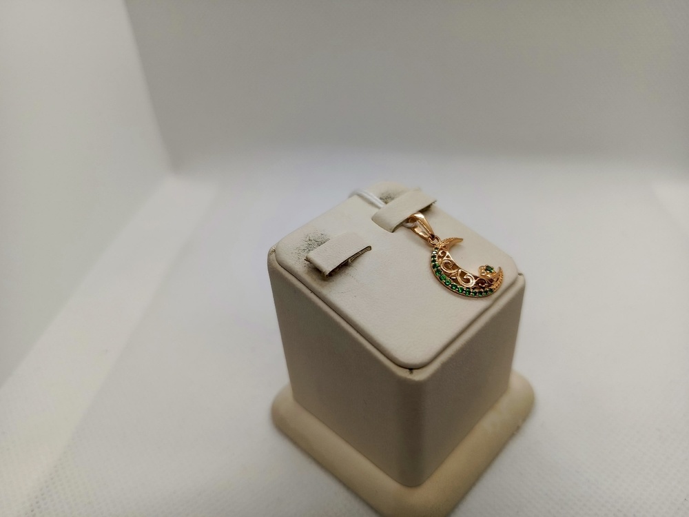 ПОДВЕСКА ПОЛУМЕСЯЦ С КАМНЯМИ (Au 585)