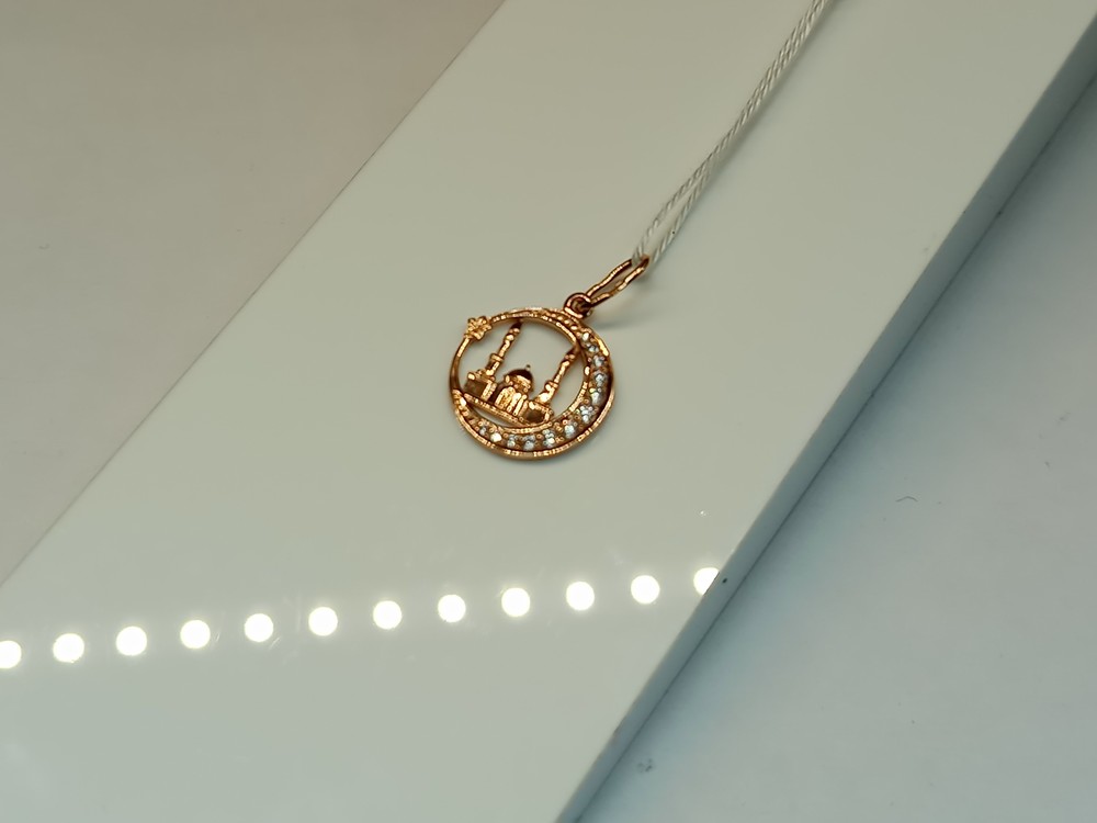 ПОДВЕСКА МЕЧЕТЬ С КАМНЯМИ (Au 585)