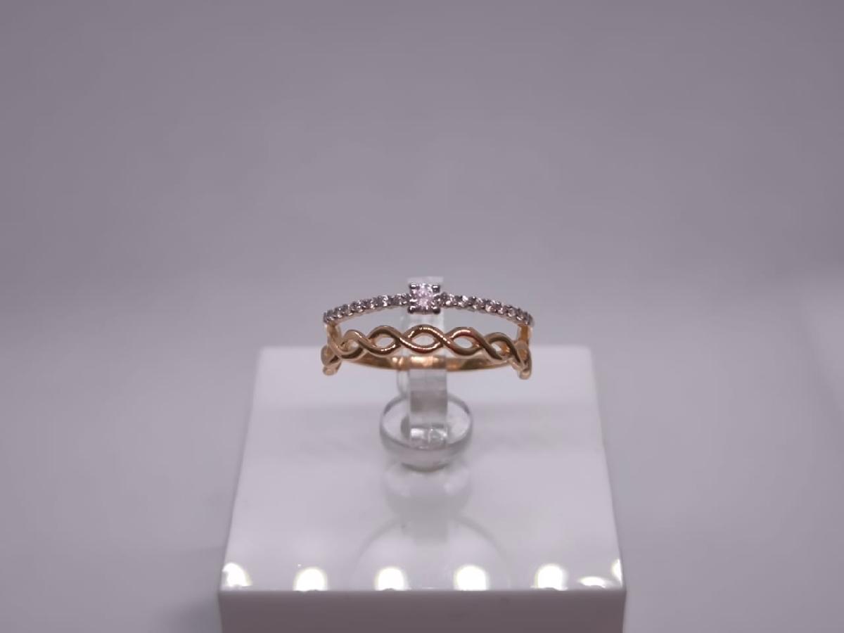 КОЛЬЦО С КАМНЯМИ (Au 585)