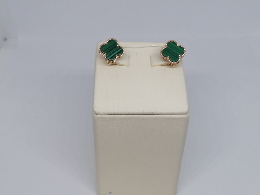 СЕРЬГИ МАЛАХИТ (Au 585)