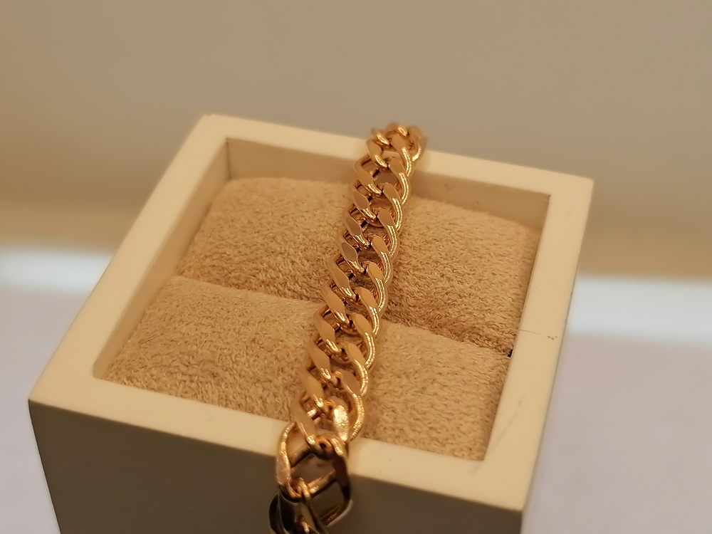 БРАСЛЕТ ПУСТОТЕЛЫЙ Ромб двойной (Au 585)