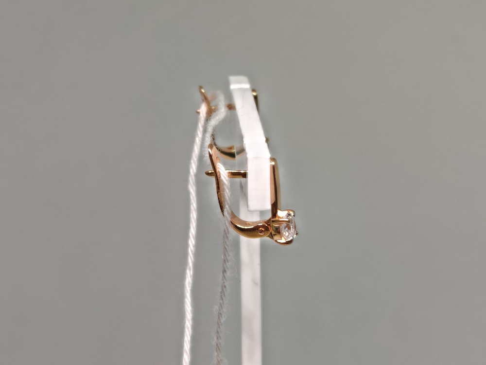 СКМ585 СЕРЬГИ С КАМНЕМ (Au 585)