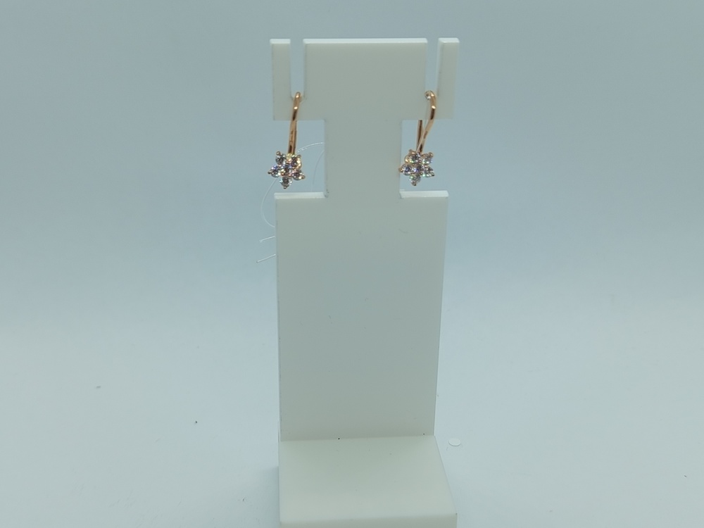 СЕРЬГИ ПЕТЕЛЬКА с камнями (Au 585)