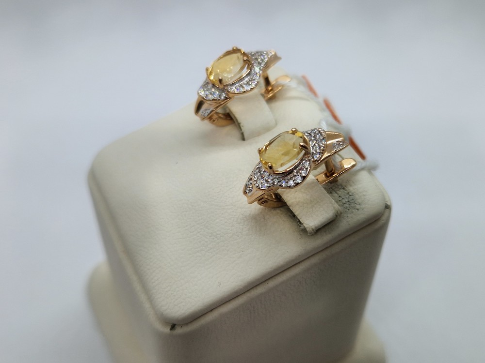 СКМИ585 СЕРЬГИ С КАМНЯМИ (Au 585)