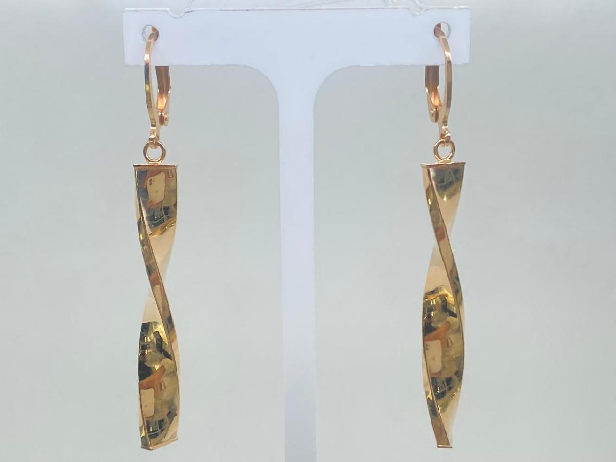 Т-11065 СЕРЬГИ БЕЗ КАМНЯ (Au 585)