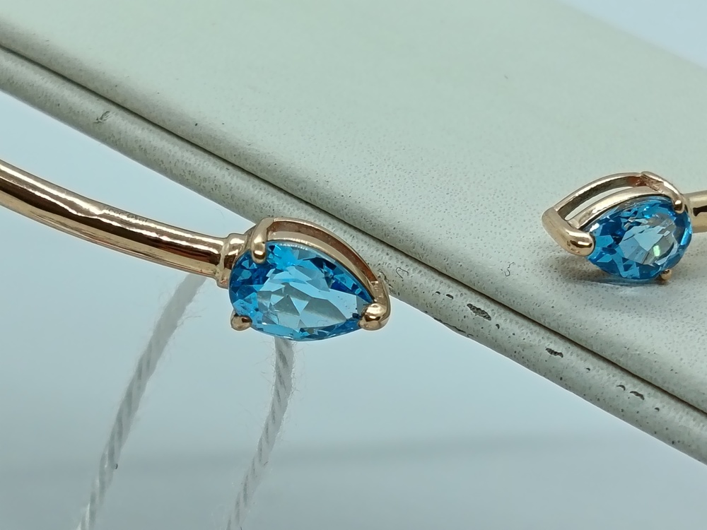 БЖКИ585 БРАСЛЕТ ЖЕСТКИЙ С КАМНЯМИ (Au 585)