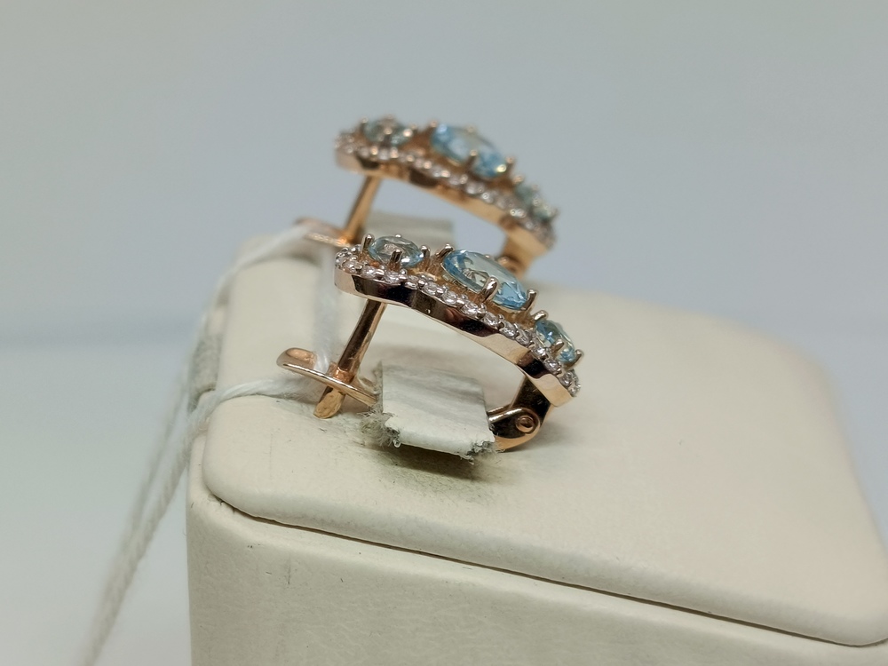 СКМИ585 СЕРЬГИ С КАМНЯМИ (Au 585)