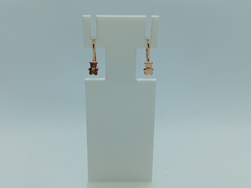 СЕРЬГИ ПЕТЕЛЬКА с камнем (Au 585)