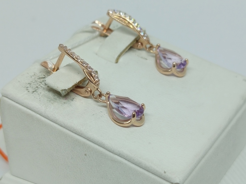 СКМИ585 СЕРЬГИ С КАМНЯМИ (Au 585)