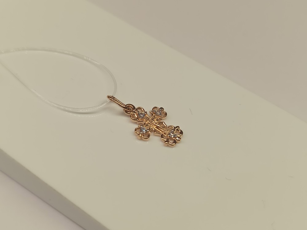 ПОДВЕСКА КРЕСТ с камнями (Au 585)