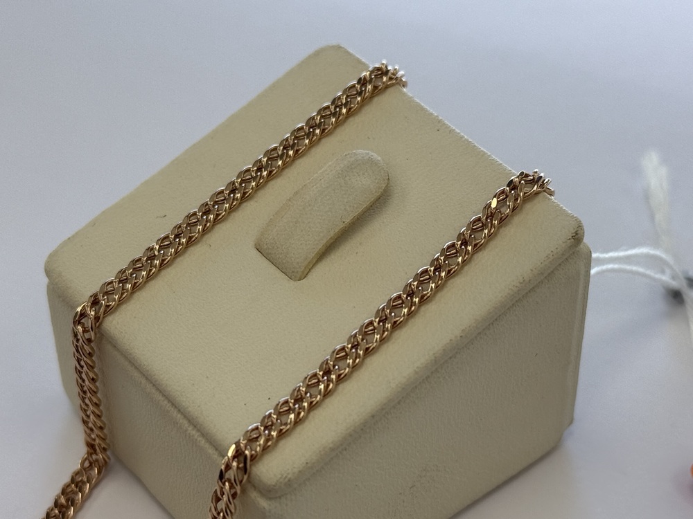 БРАСЛЕТ ПУСТОТЕЛЫЙ Ромб двойной Au 585