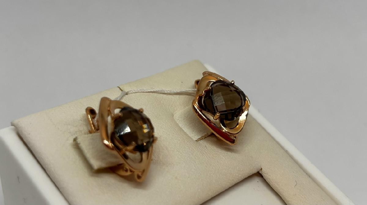 СЕРЬГИ С КАМНЕМ (Au 585)