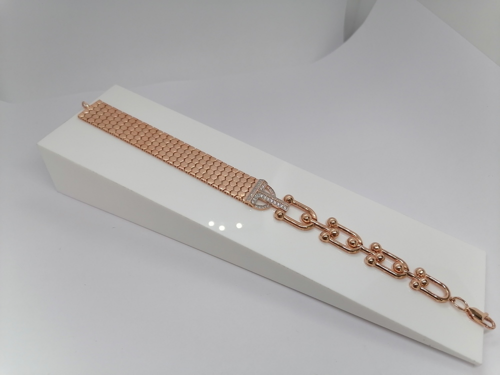 БРАСЛЕТ ФАНТАЗИЯ с камнями (Au 585)