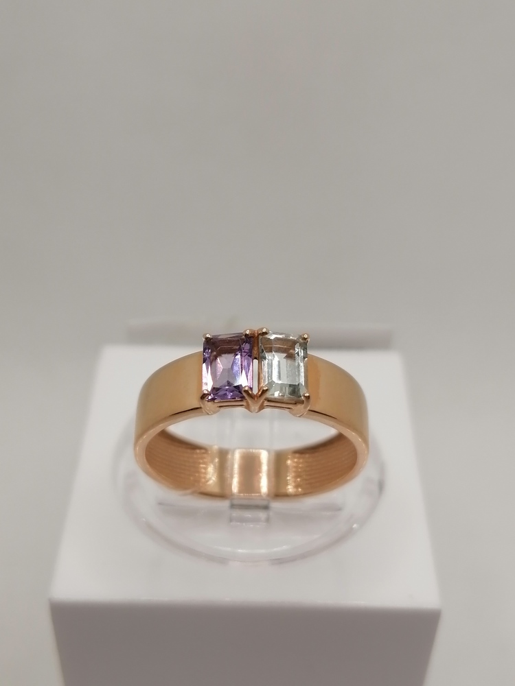 КОЛЬЦО С КАМНЯМИ (Au 585)