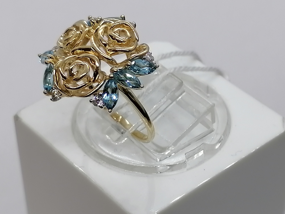 КОЛКМИ585 КОЛЬЦО С КАМНЯМИ (Au 585)