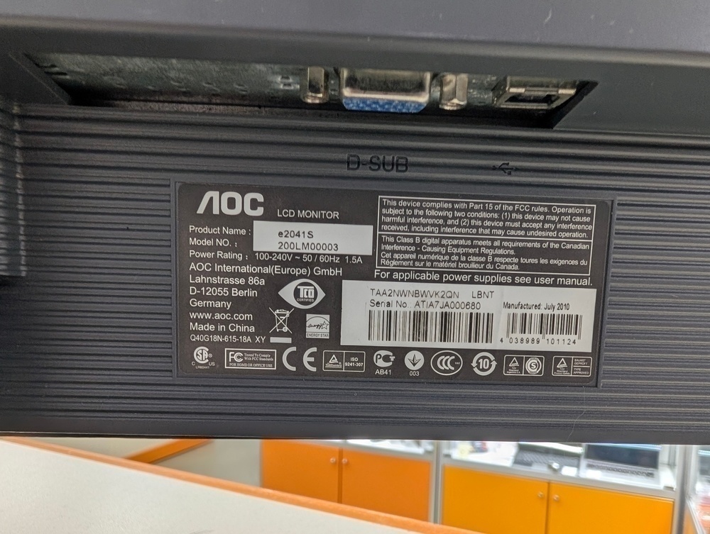 Монитор AOC E2041S