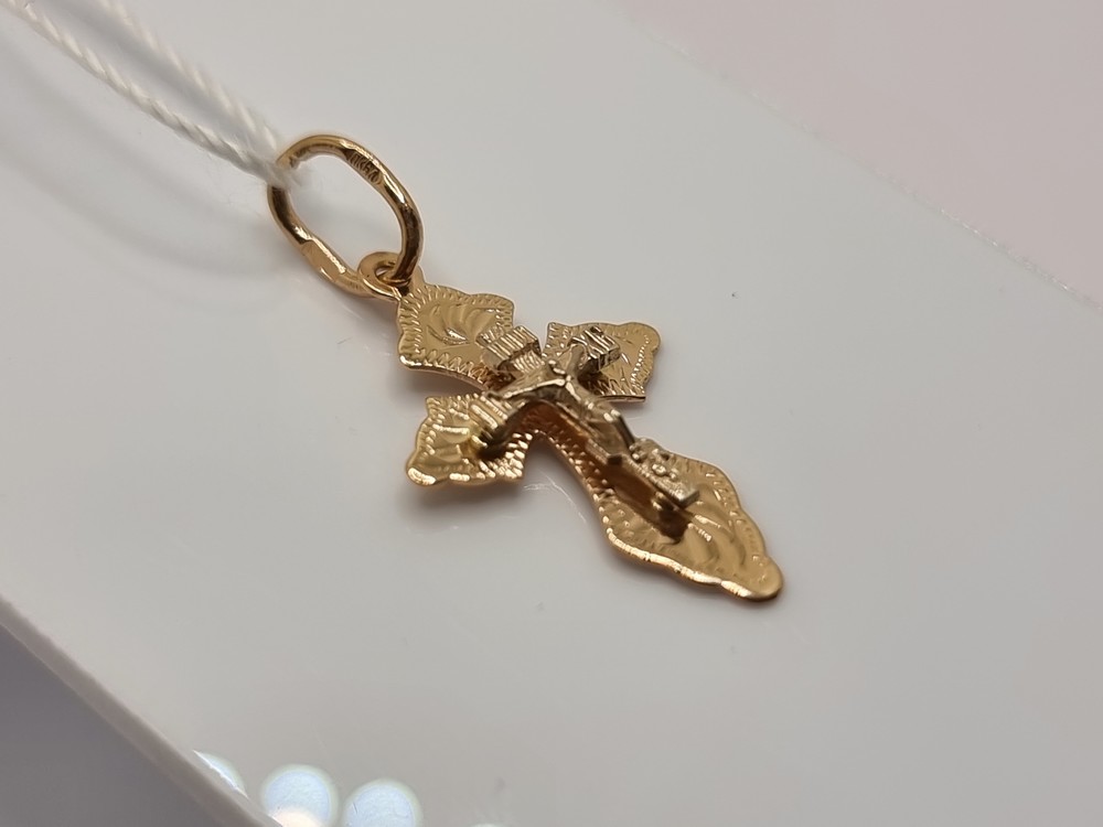 ПОДКБК585 ПОДВЕСКА КРЕСТ БЕЗ КАМНЯ (Au 585)