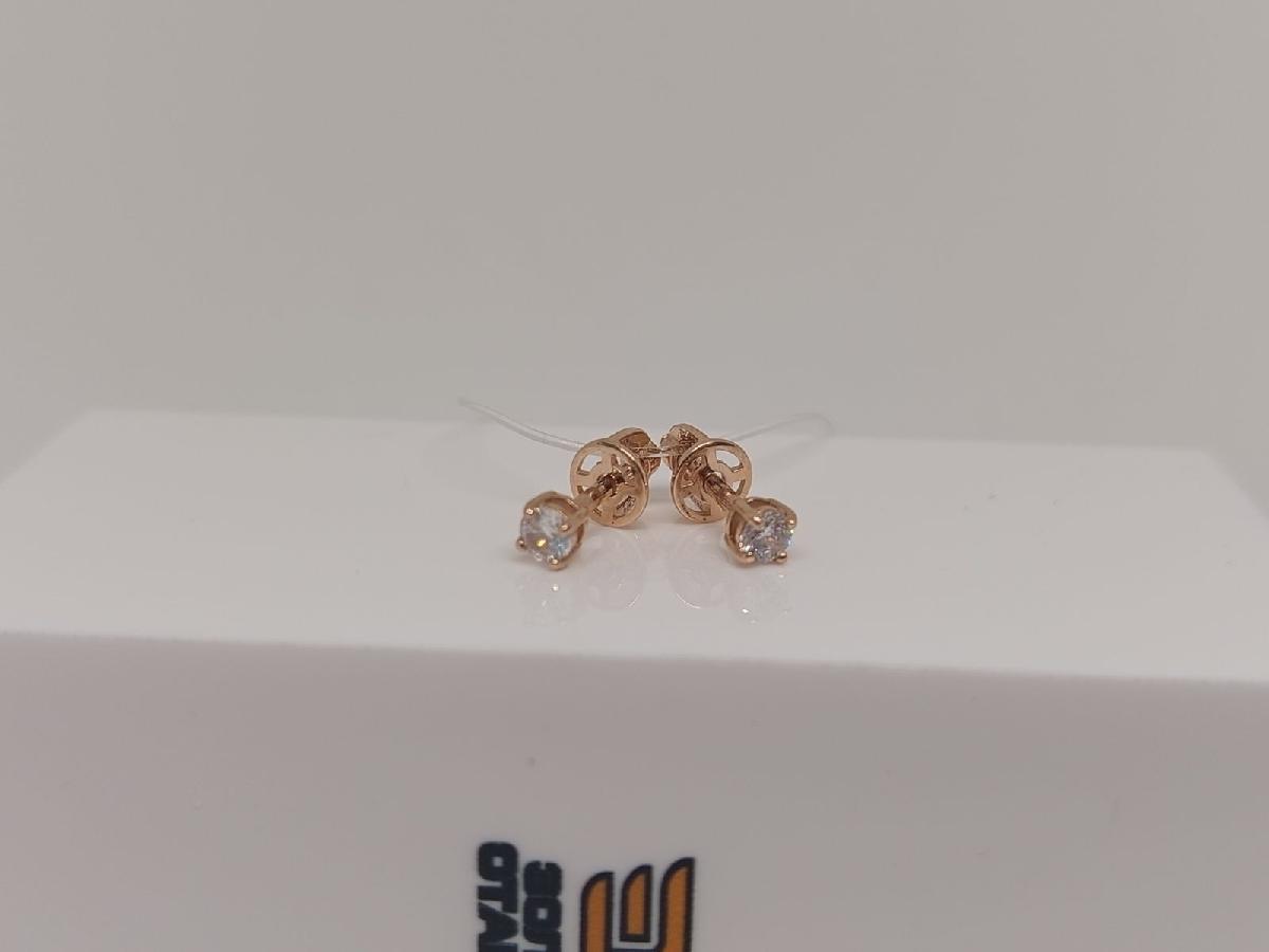 СЕРЬГИ ПУСЕТЫ с камнем (Au 585)