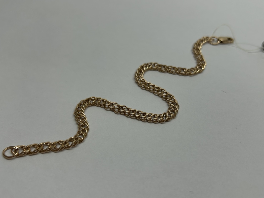 БРАСЛЕТ ПУСТОТЕЛЫЙ Ромб двойной (Au 585)