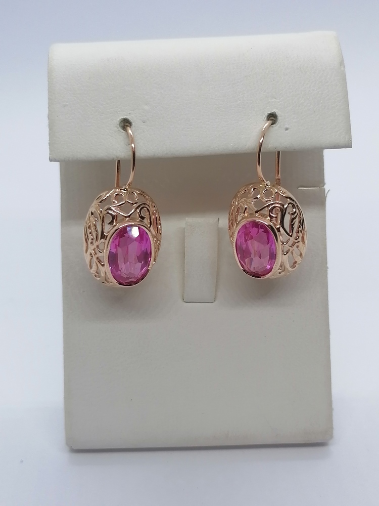 СКМ583 СЕРЬГИ С КАМНЕМ (Au 583)