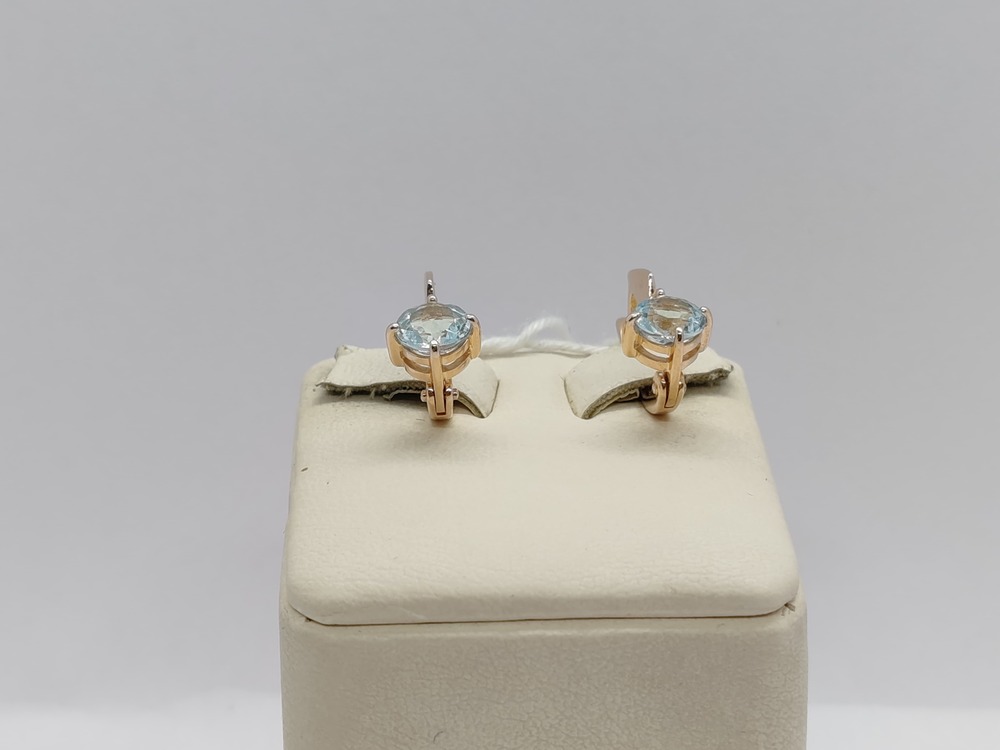 СКМ585 СЕРЬГИ С КАМНЕМ (Au 585)