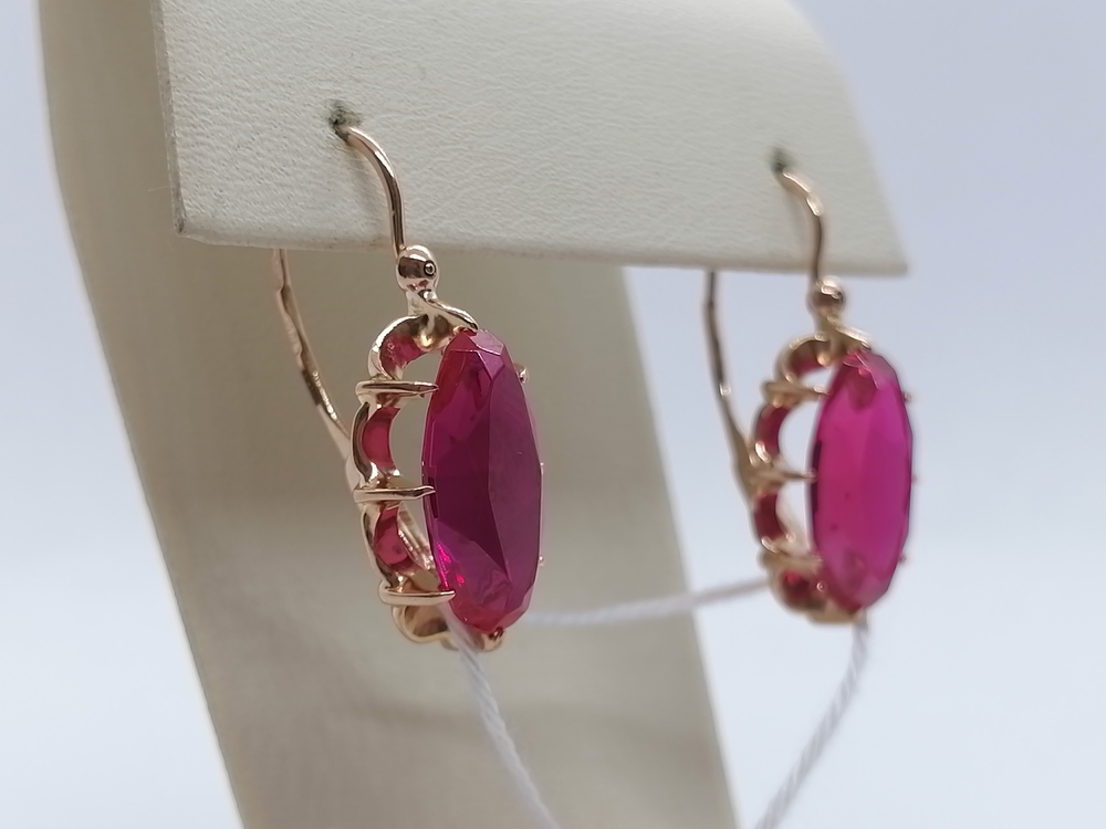 СКМ583 СЕРЬГИ С КАМНЕМ (Au 583)