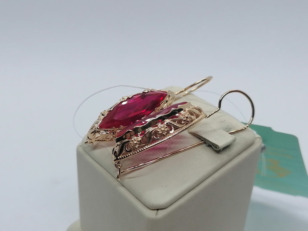 СЕРЬГИ С КАМНЕМ (Au 585)