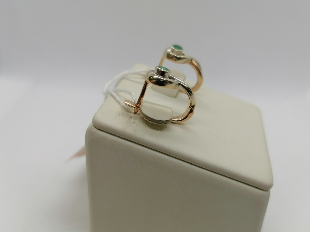 СКМ585 СЕРЬГИ С КАМНЕМ (Au 585)