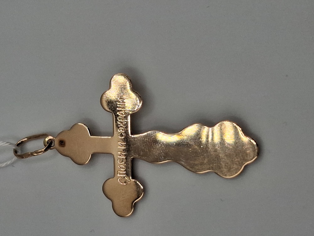 ПОДКБК585 ПОДВЕСКА КРЕСТ БЕЗ КАМНЯ (Au 585)