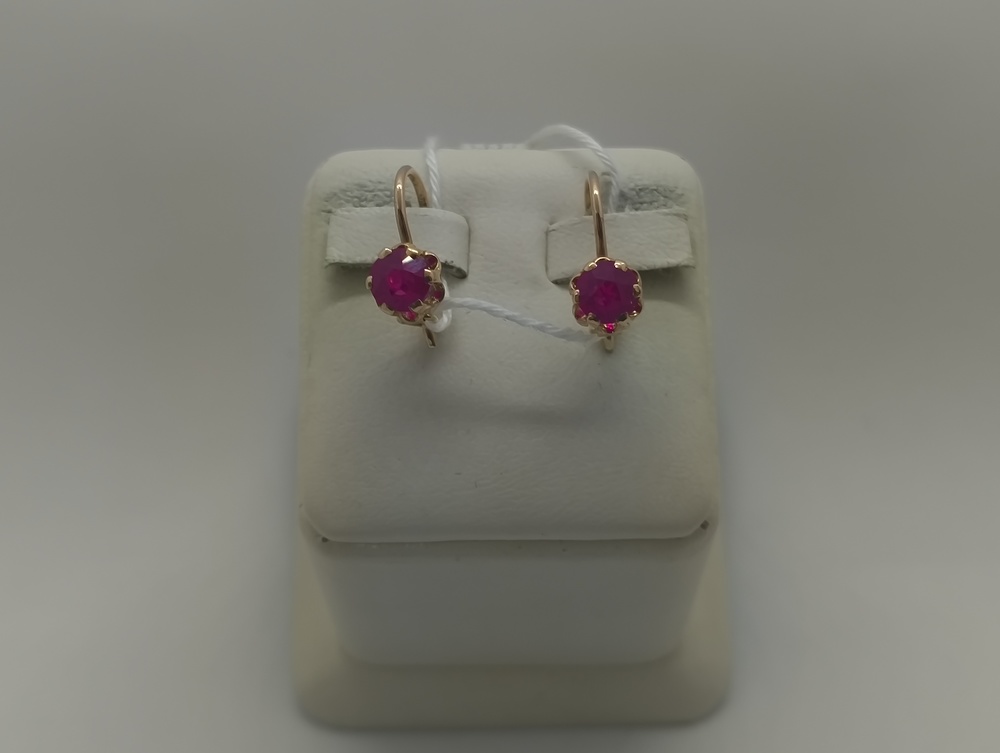 СКМ583 СЕРЬГИ С КАМНЕМ (Au 583)