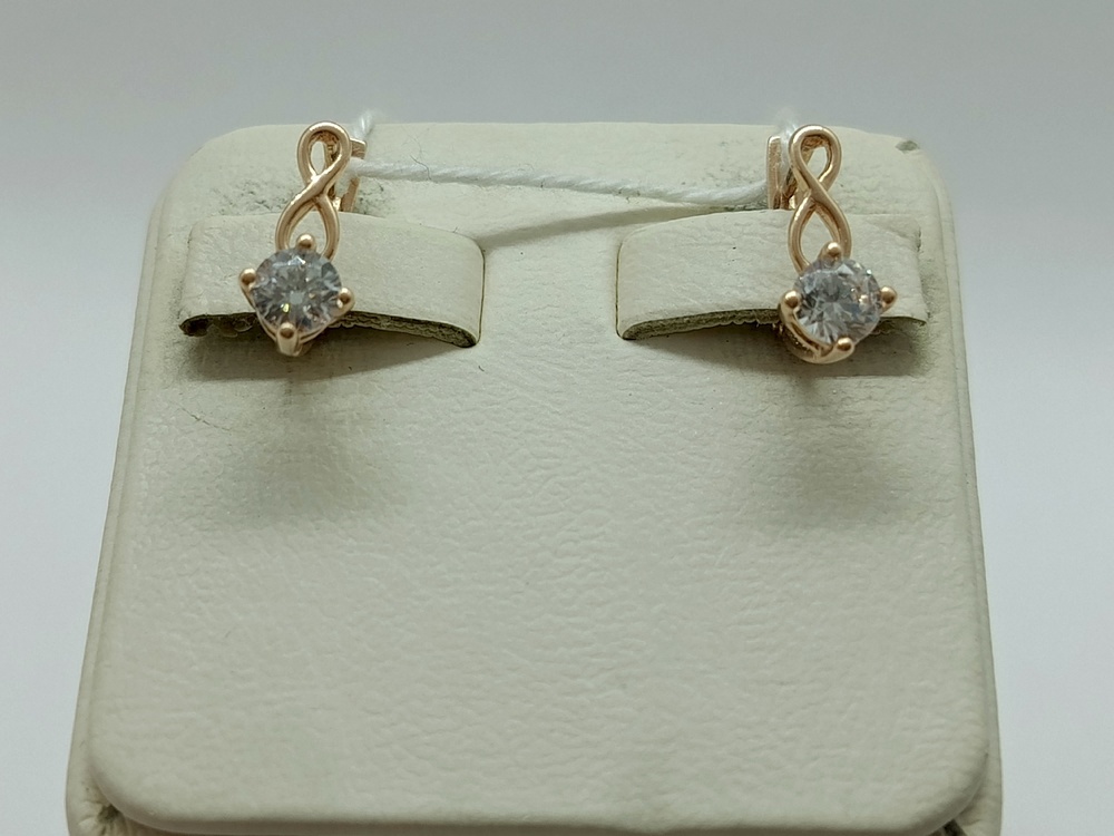 СКМ585 СЕРЬГИ С КАМНЕМ (Au 585)