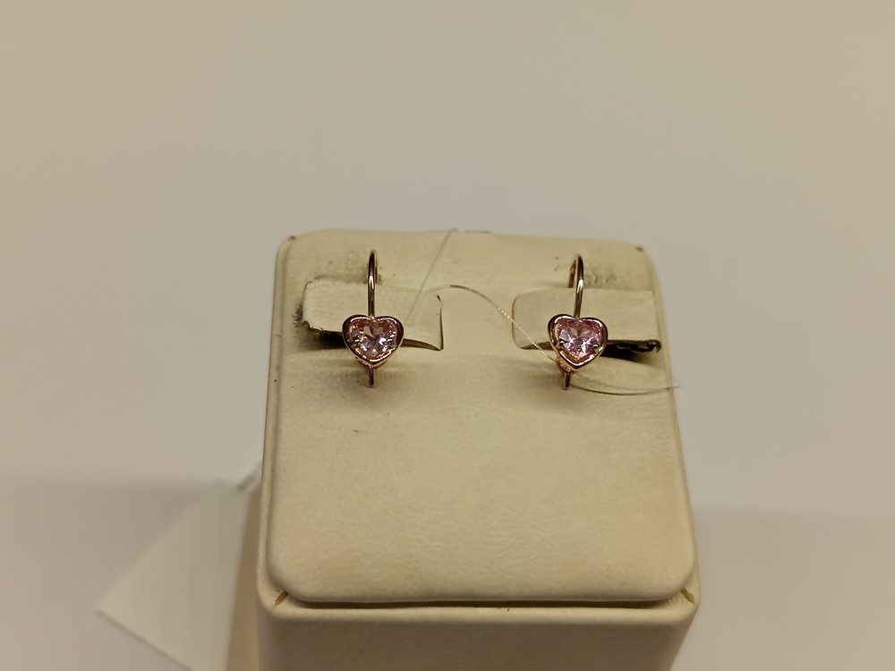 СЕРЬГИ ПЕТЕЛЬКА с камнем (Au 585)