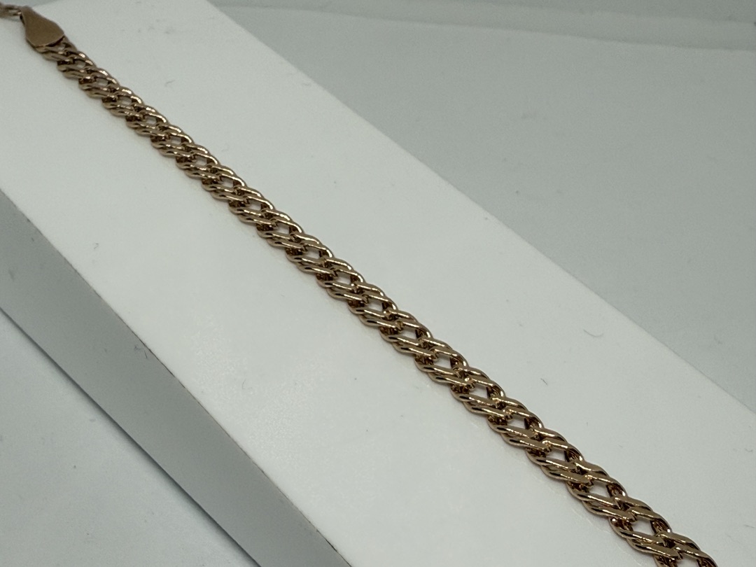 БРАСЛЕТ ПУСТОТЕЛЫЙ Ромб двойной (Au 585)