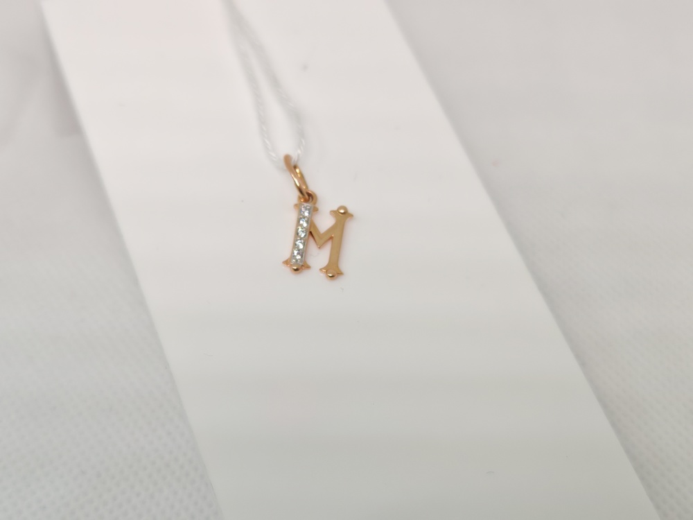 ПОДВЕСКА БУКВА М Au 585