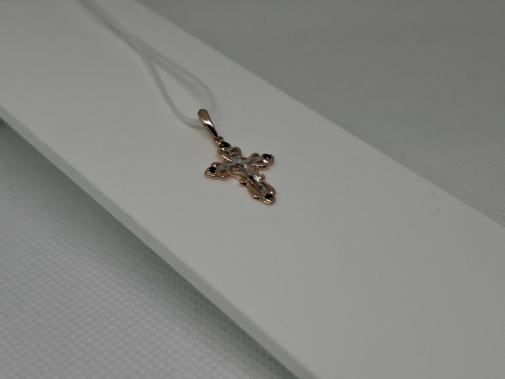 ПОДВЕСКА КРЕСТ С КАМНЯМИ (Au 585)