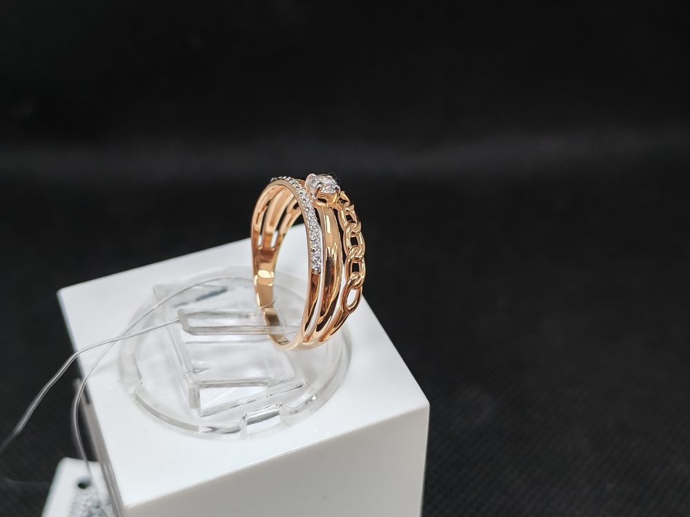 КОЛЬЦО С КАМНЯМИ (Au 585)