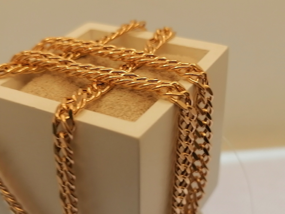 8080154П-60 ЦЕПЬ ПУСТОТЕЛАЯ Ромб двойной (Au 585)