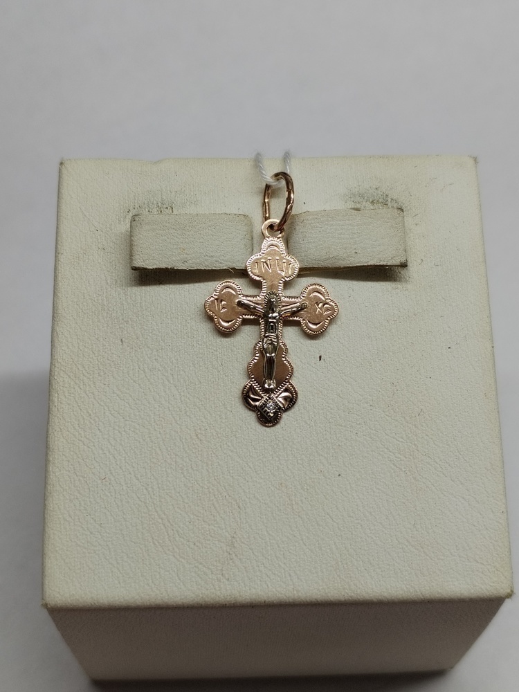 ПОДВЕСКА КРЕСТ С КАМНЕМ (Au 585)