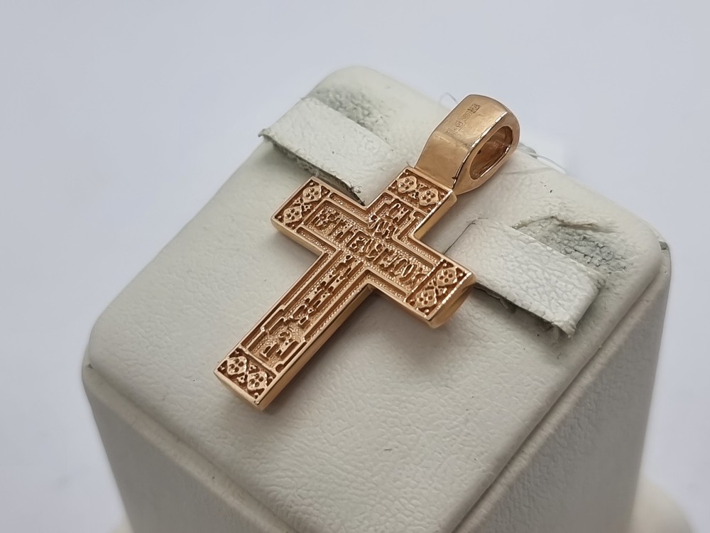 810-00254-10-00-20-00 ПОДВЕСКА КРЕСТ с камнем (Au 585)